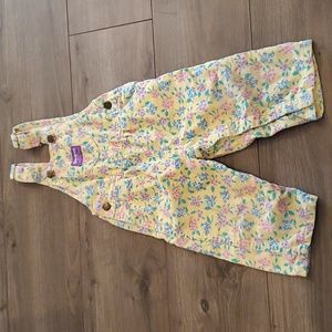 2t floral corduroy overalls